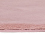 Atticgo Alfombra lavable Fox Liso Rosa redonda macro