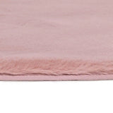 Atticgo Alfombra lavable Fox Liso Rosa redonda macro