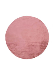 Atticgo Alfombra lavable Fox Liso Rosa redonda