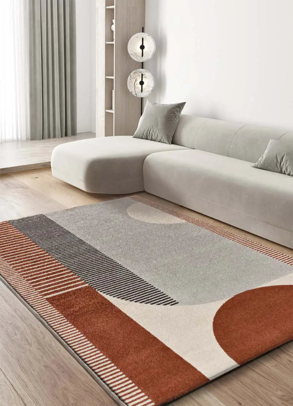 Alfombra geométrica salón caldera y beige Gaia 12899 Atticgo