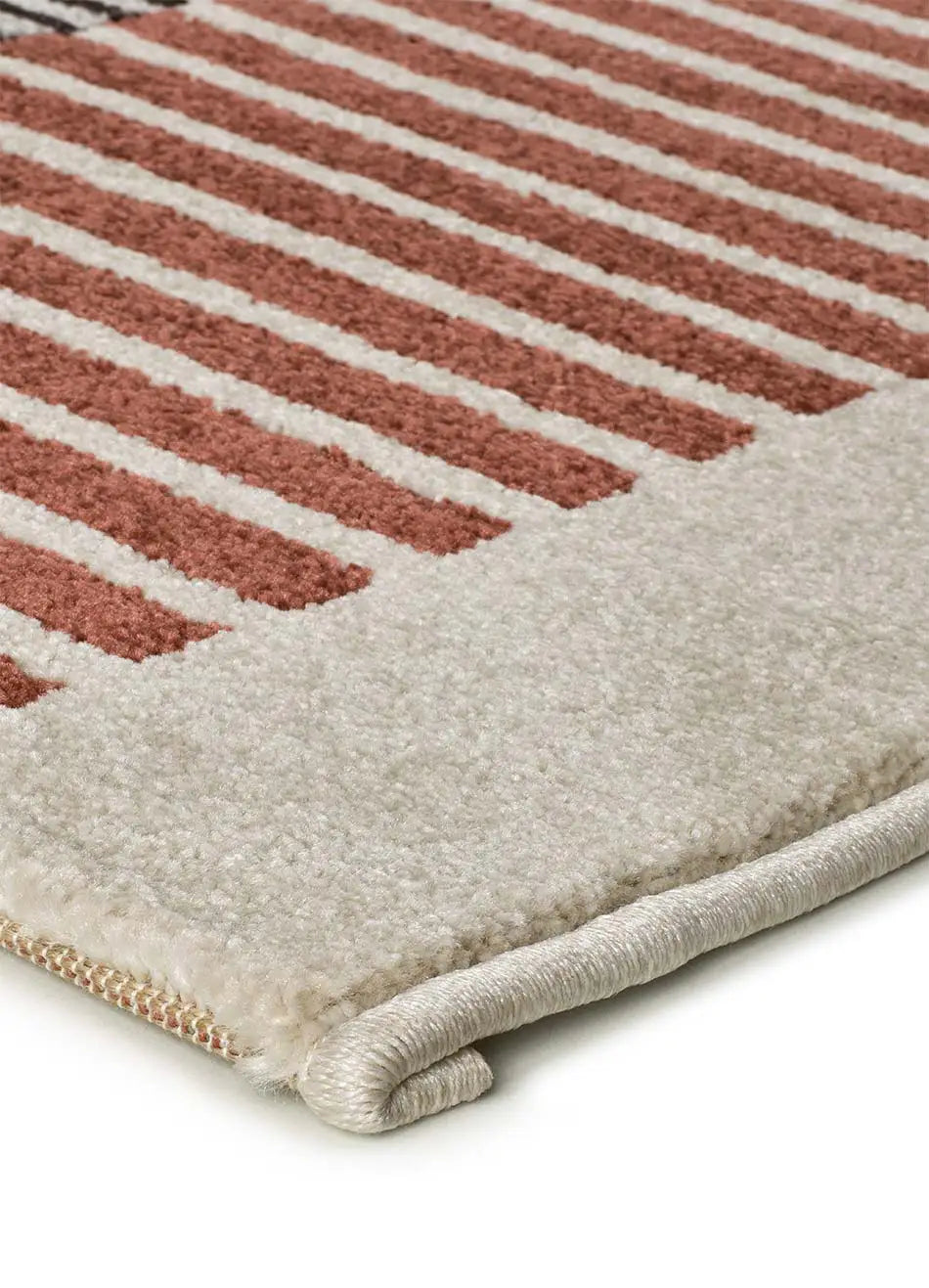 Alfombra geométrica esquina caldera y beige Gaia 12899 Atticgo