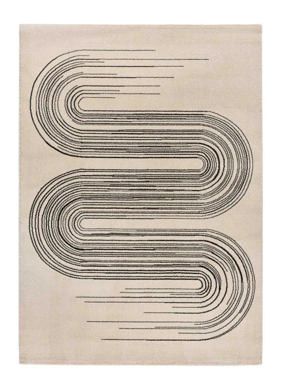 Atticgo Alfombra geométrica Garden 12829 Blanco y Negro