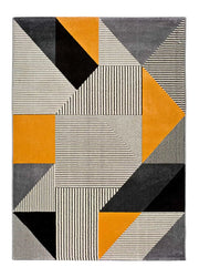 Atticgo Alfombra geométrica Gladys 12138 gris y mostaza