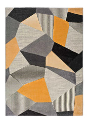 atticgo Alfombra geométrica Gladys 12140 gris y mostaza