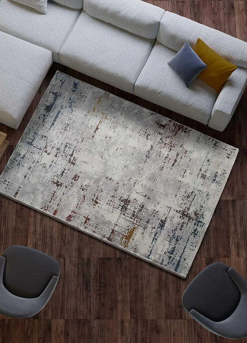 Alfombra salón abstracta Graceful 23655 Multicolor Atticgo