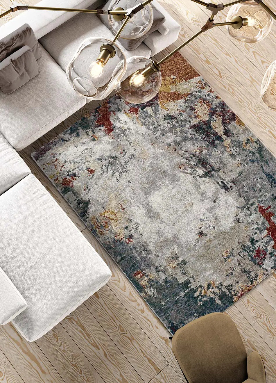 Atticgo Alfombra abstracta Graffiti 40001 multicolor ambiente