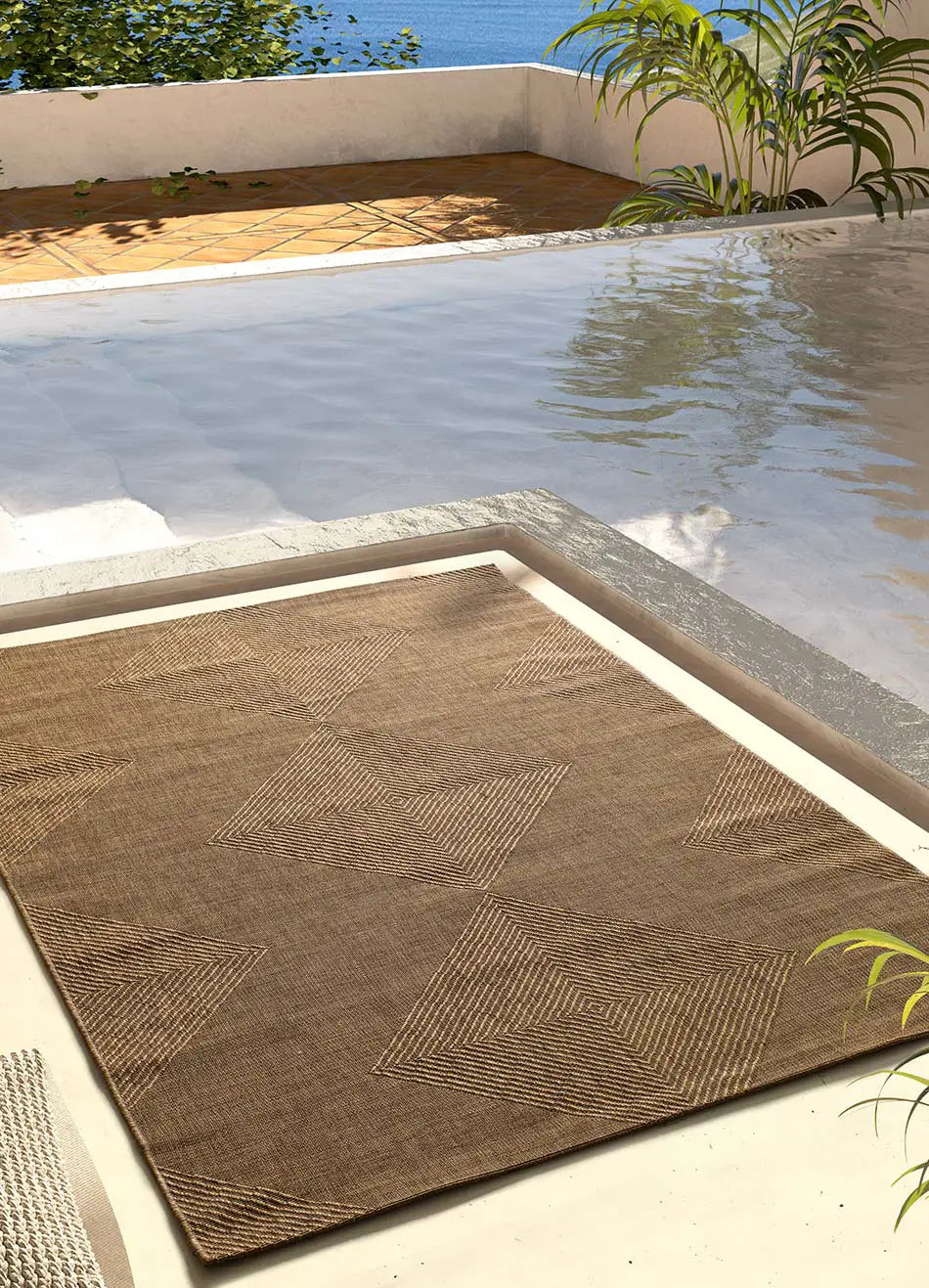 Atticgo Alfombra de exterior-interior efecto yute Guinea 28814 Natural ambiente