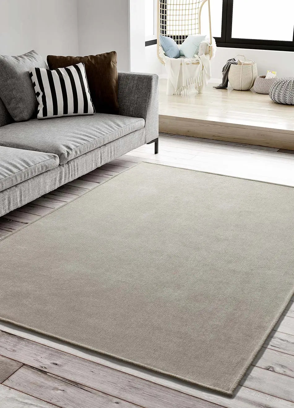 Atticgo Alfombra lavable Harris Liso Blanco ambiente