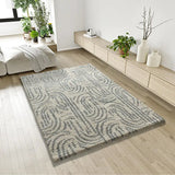 Atticgo Alfombra shaggy Helia 8807 Plata ambiente salón