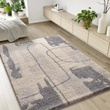 Atticgo Alfombra Shaggy Helia 8812 Plata ambiente