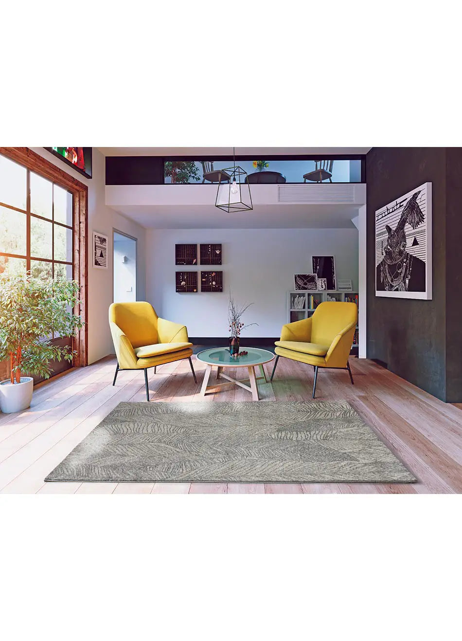 Alfombra ambiente de Hojas Gris Sunset 12342 Atticgo