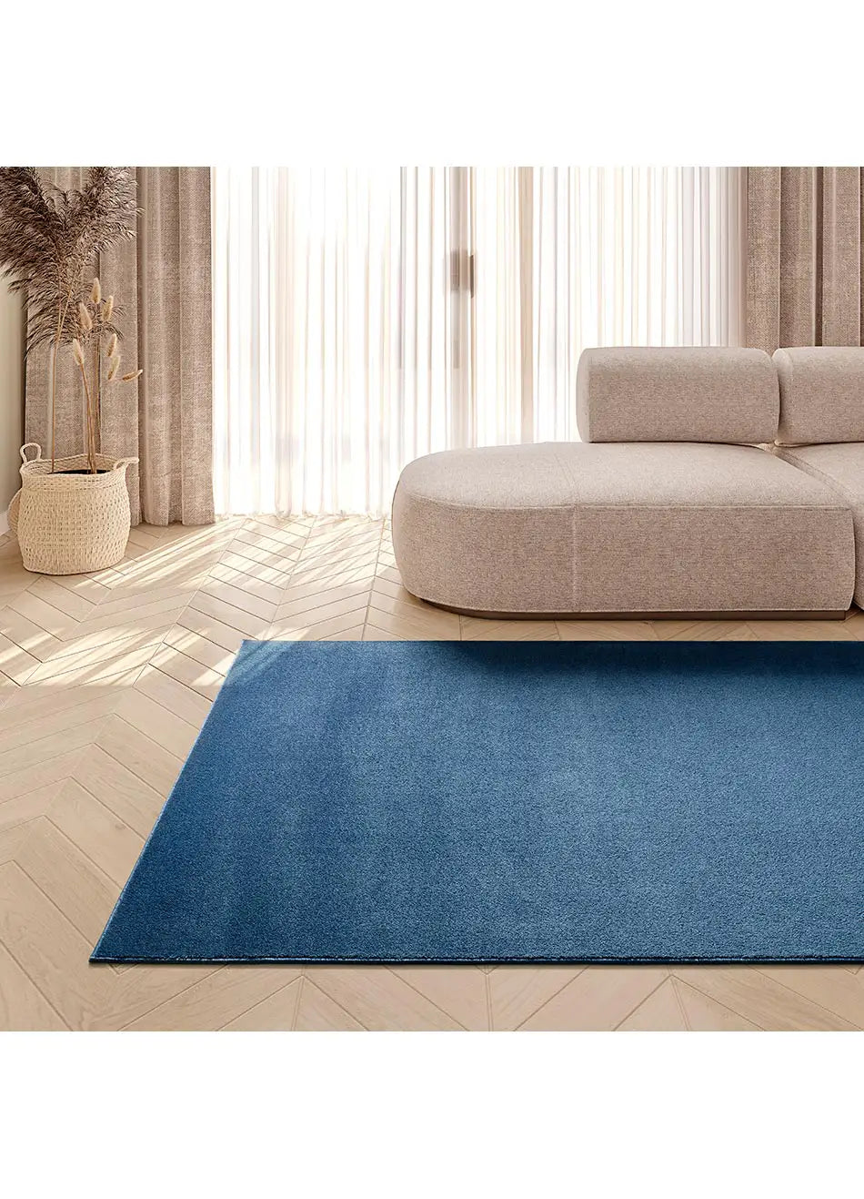 Alfombra a medida Illusion Liso Azul Atticgo para salón