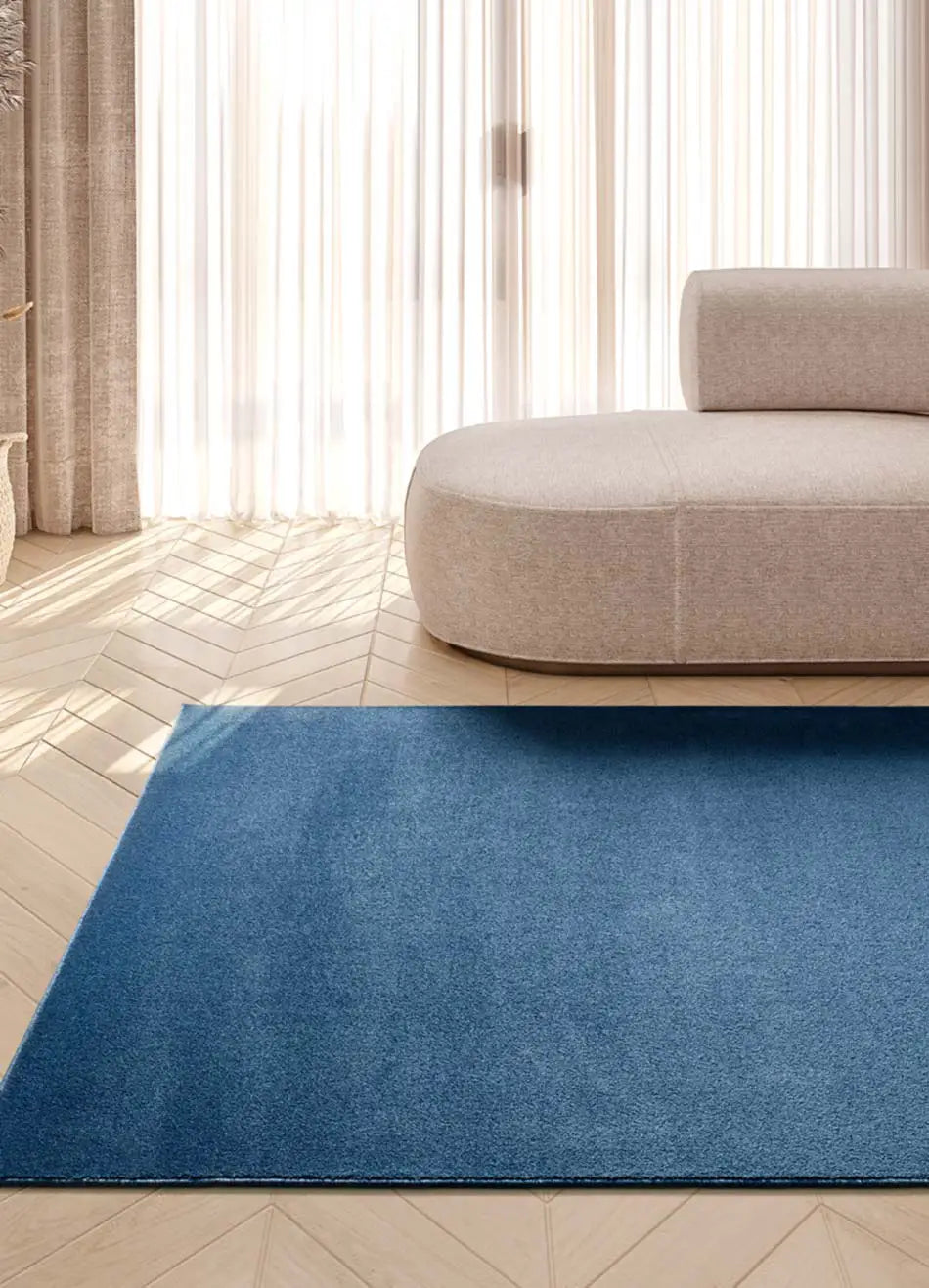 Alfombra a medida Illusion Liso Azul Atticgo para salón
