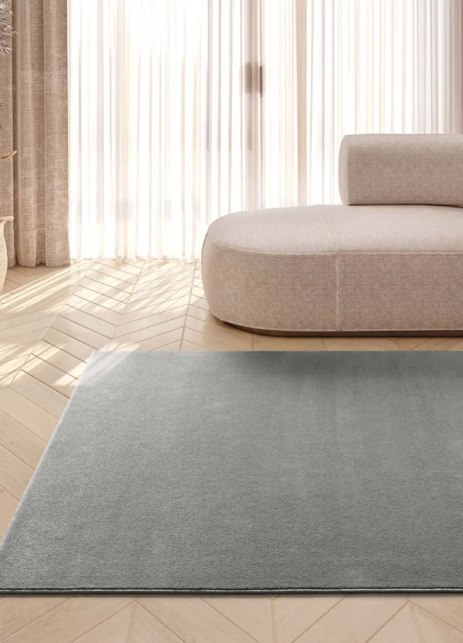 Alfombra a medida Illusion Liso Gris Atticgo para salón
