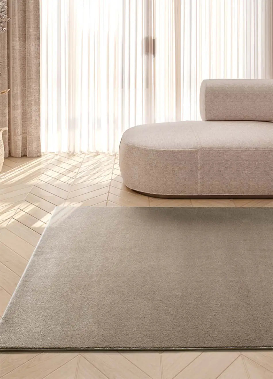 Alfombra a medida Illusion Liso Visón Atticgo para salón