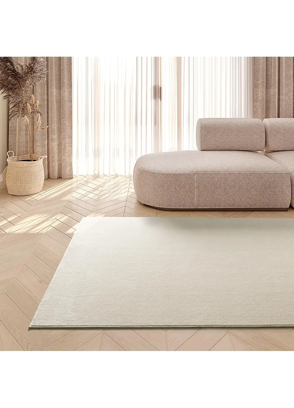 Alfombra a medida Illusion Liso Crema Atticgo para salón