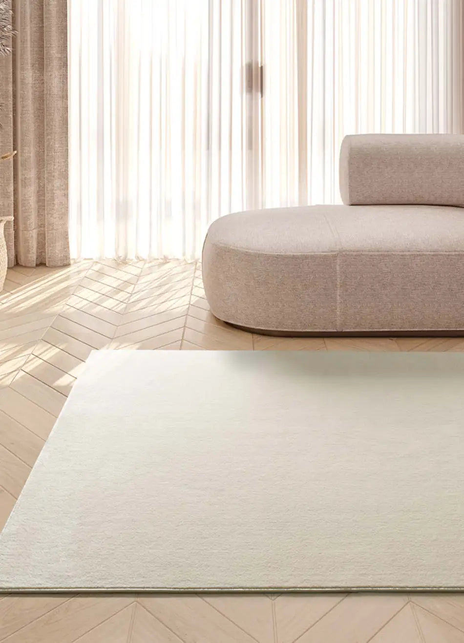 Alfombra a medida Illusion Liso Crema Atticgo para salón