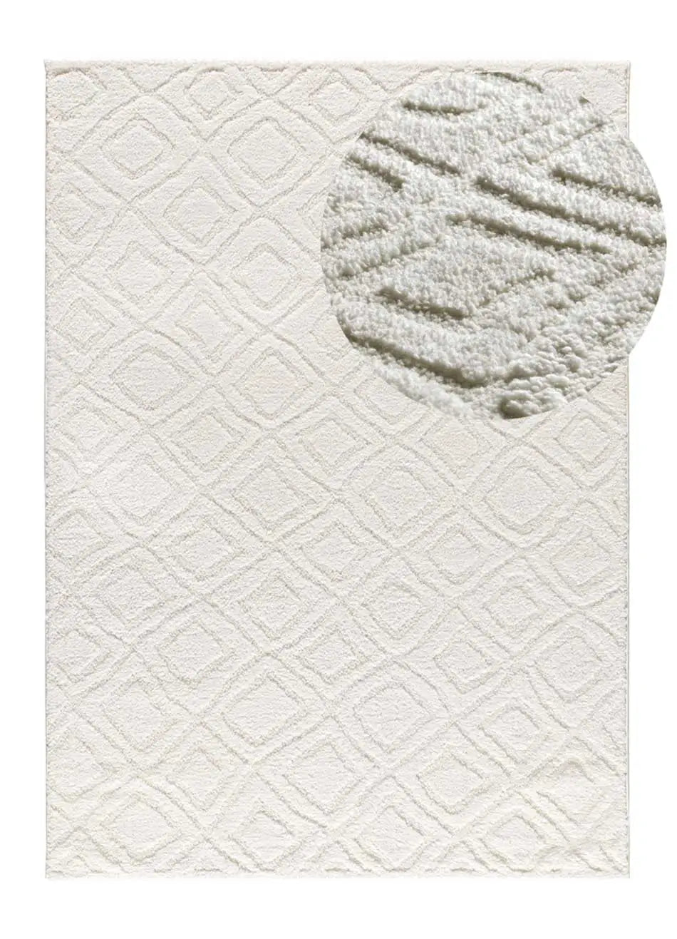 Alfombra de estilo escandinavo con relieve Juno 111 Blanco Atticgo