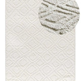 Alfombra de estilo escandinavo con relieve Juno 111 Blanco Atticgo