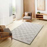 Alfombra de estilo escandinavo con relieve para salón Juno 111 Blanco Atticgo