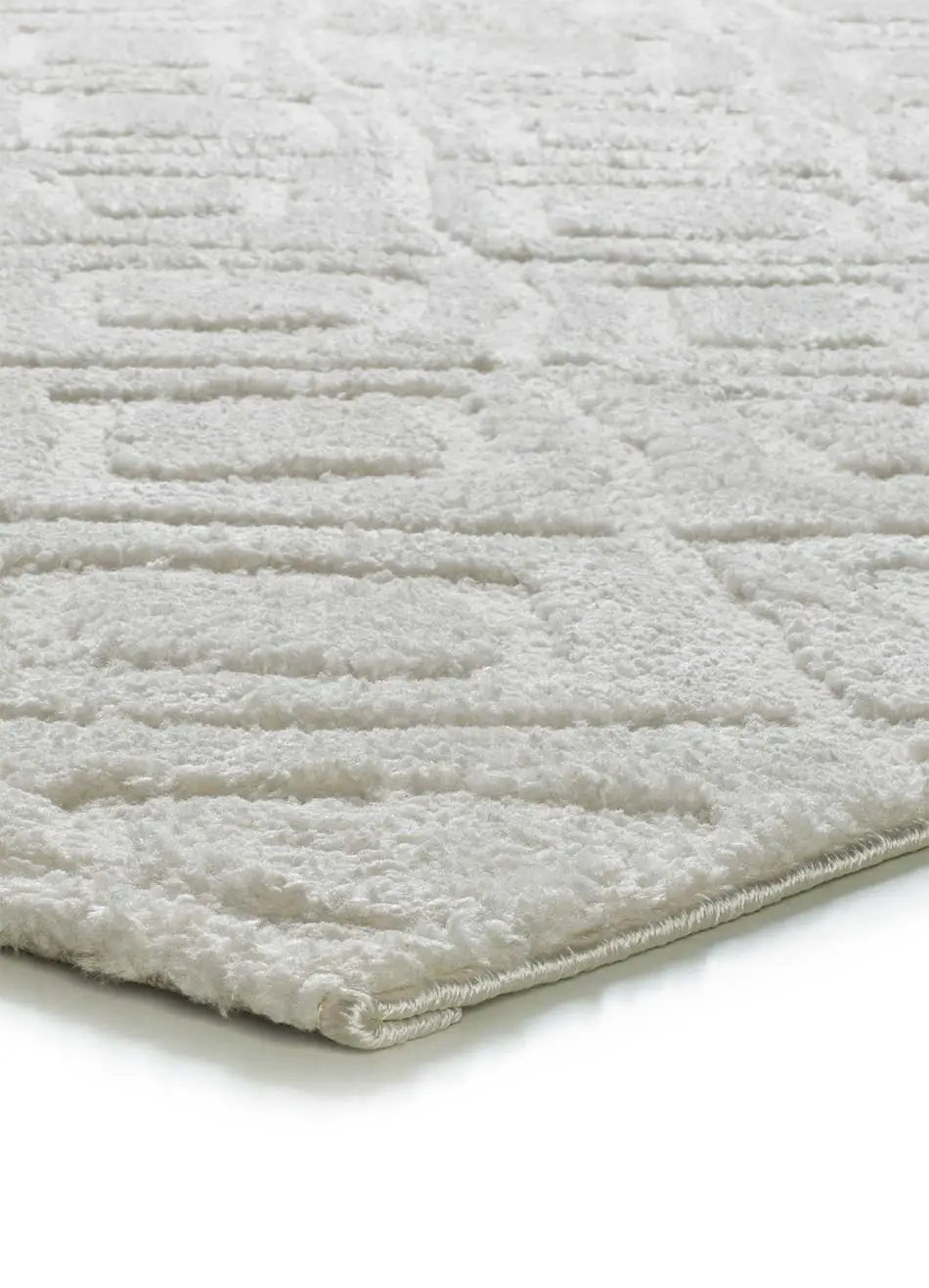 Esquina alfombra de estilo escandinavo con relieve Juno 111 Blanco Atticgo