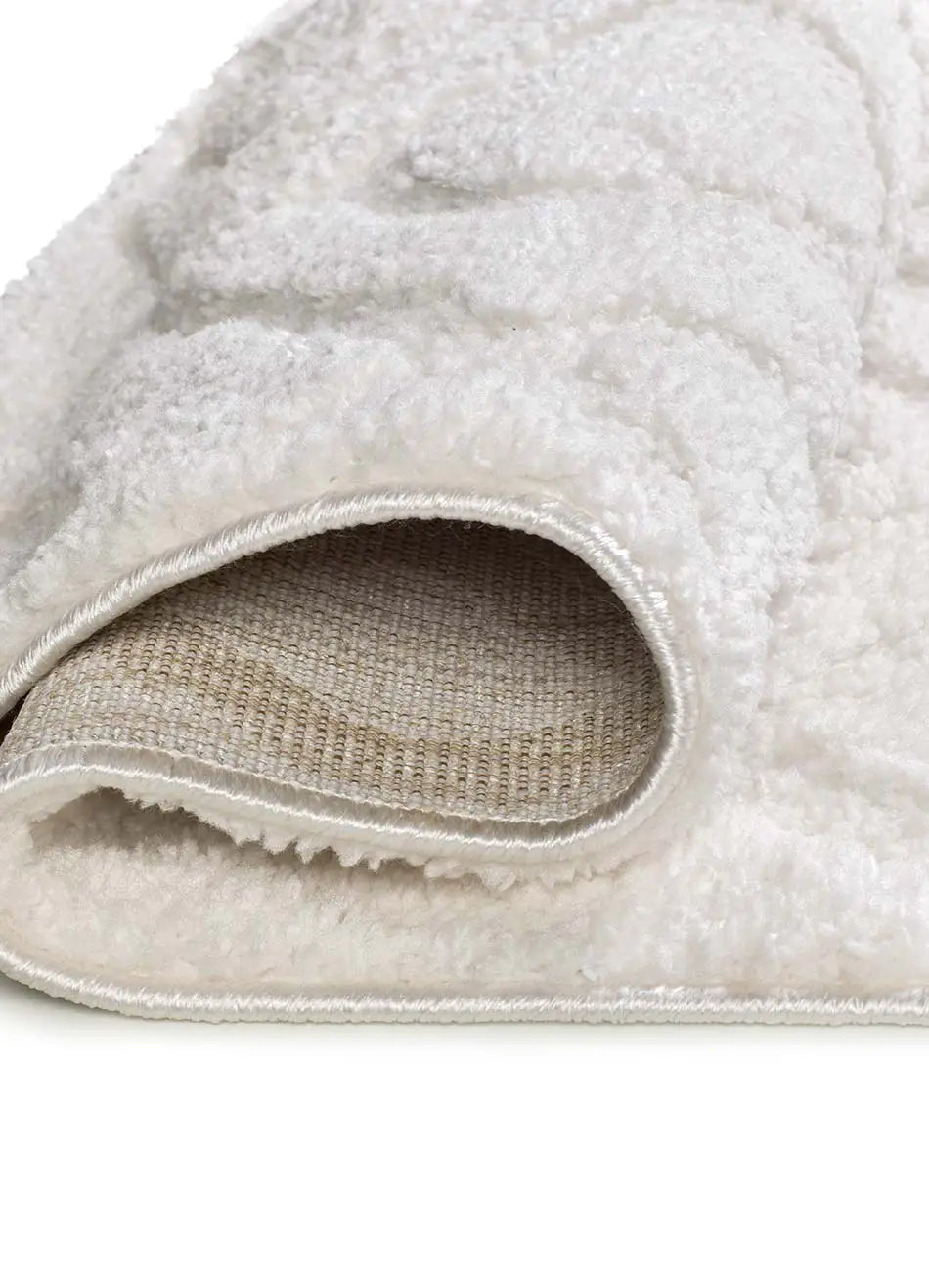 Textura alfombra de estilo escandinavo con relieve Juno 111 Blanco Atticgo