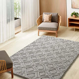 Alfombra de salón de estilo escandinavo con relieve Juno 111 Plata Atticgo