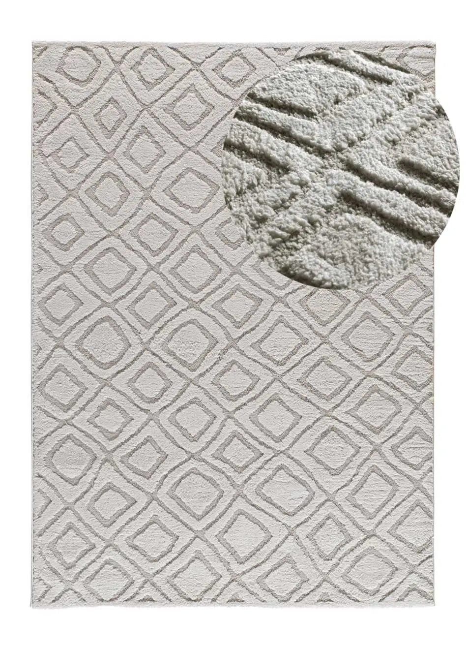 Alfombra de estilo escandinavo con relieve Juno 111 Plata Atticgo