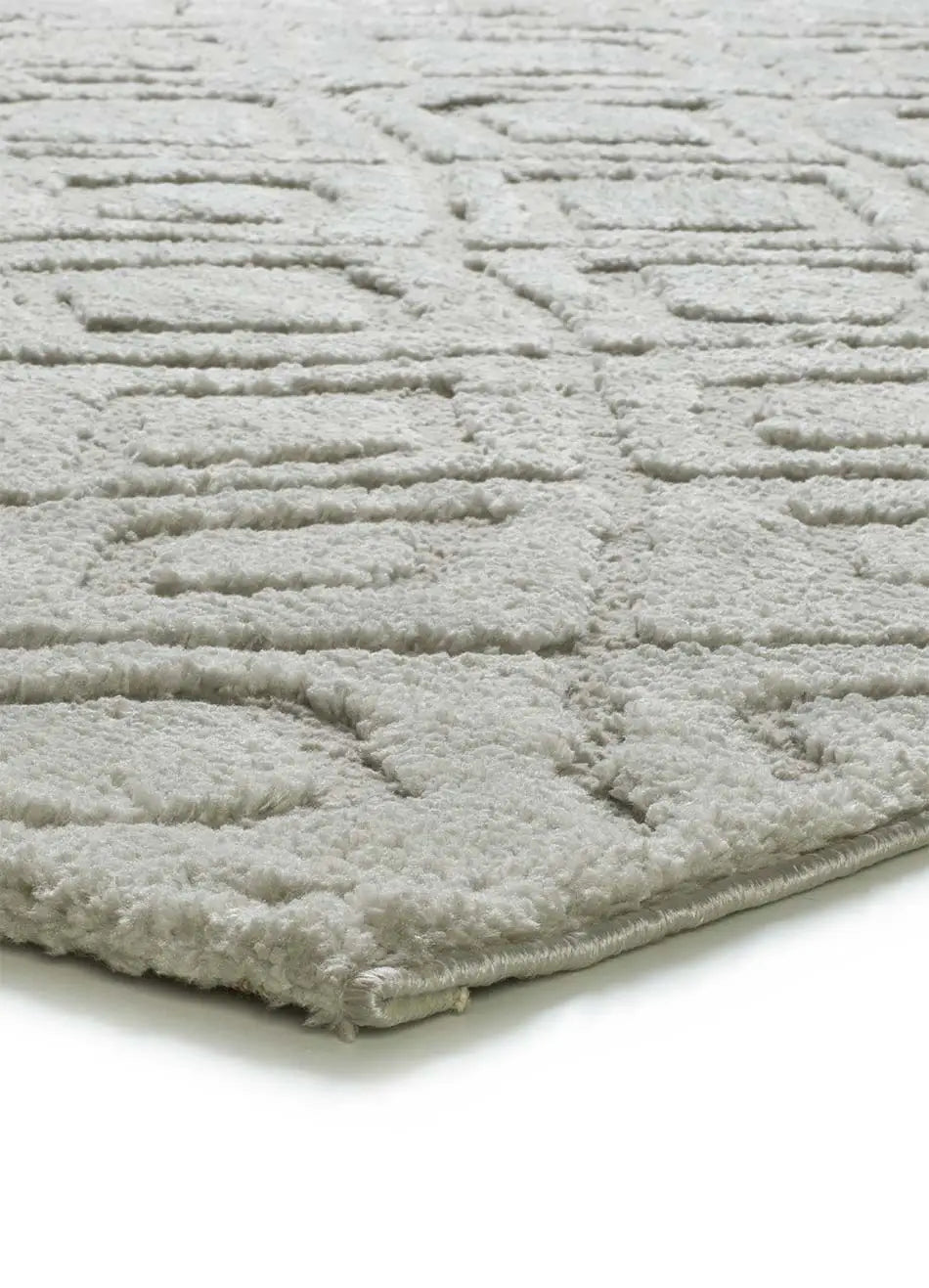 Esquina alfombra de estilo escandinavo con relieve Juno 111 Plata Atticgo
