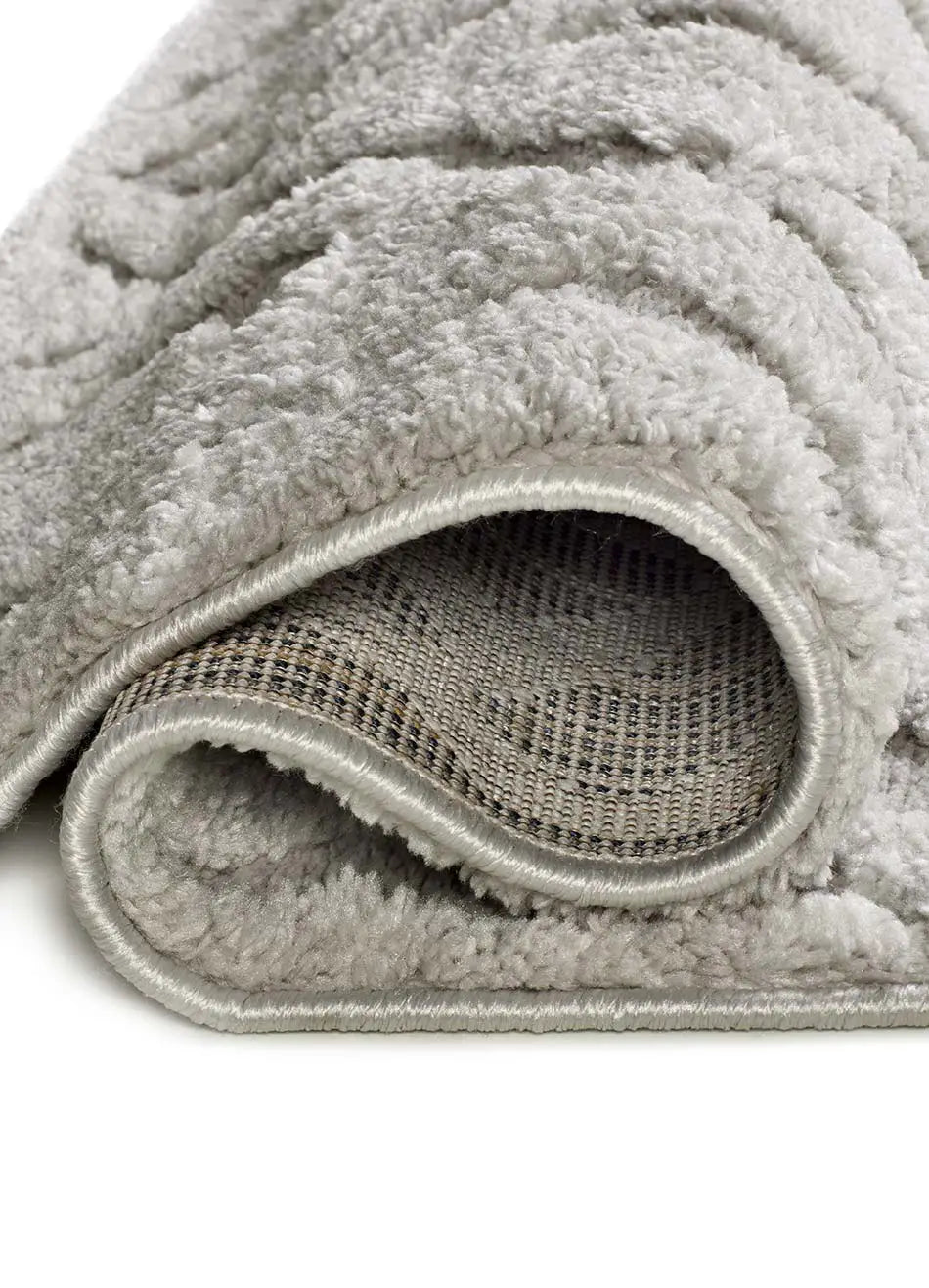 Backing alfombra de estilo escandinavo con relieve Juno 111 Plata Atticgo