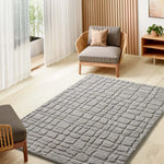Alfombra salón de estilo escandinavo con relieve Juno 13 Plata Atticgo
