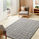 Alfombra salón de estilo escandinavo con relieve Juno 13 Plata Atticgo
