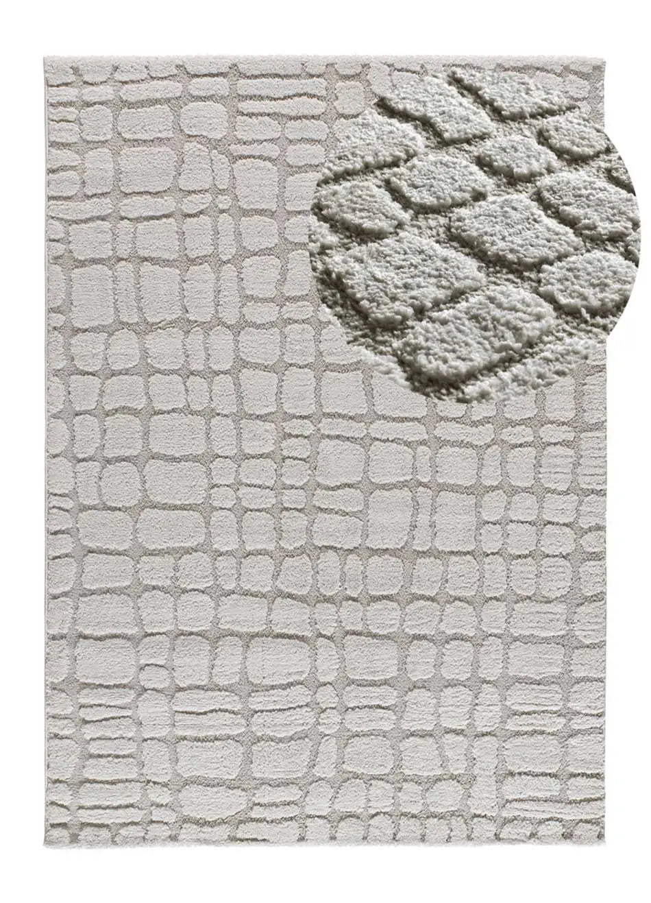 Alfombra de estilo escandinavo con relieve Juno 13 Plata Atticgo
