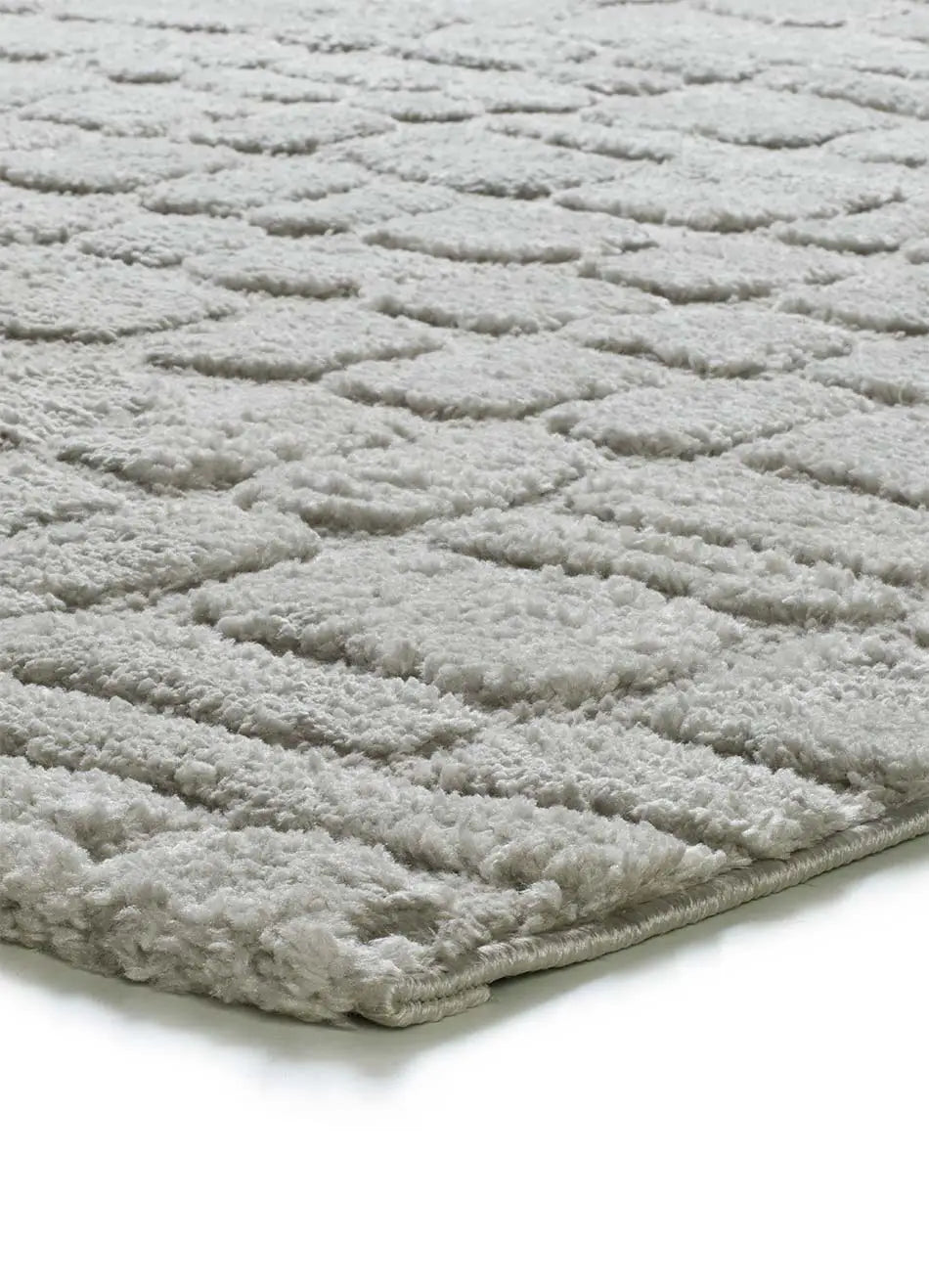 Esquina Alfombra de estilo escandinavo con relieve Juno 13 Plata Atticgo