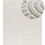 Alfombra geométrica estilo escandinavo con relieve Juno 54406 Blanco Atticgo
