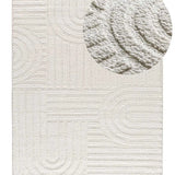 Alfombra geométrica estilo escandinavo con relieve Juno 54406 Blanco Atticgo