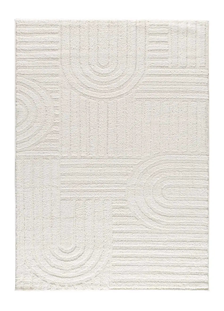 Alfombra alfombra geométrica estilo escandinavo con relieve Juno 54406 Blanco Atticgo