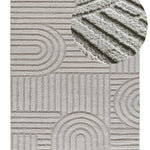 Alfombra geométrica estilo escandinavo con relieve Juno 54406 Plata Atticgo