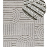 Alfombra geométrica estilo escandinavo con relieve Juno 54406 Plata Atticgo