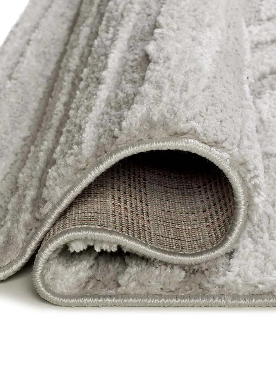 Backing Alfombra geométrica estilo escandinavo con relieve Juno 54406 Plata Atticgo