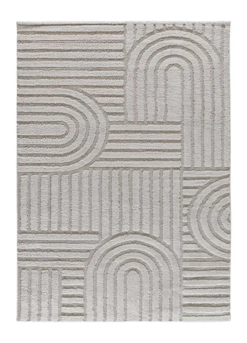 Alfombra geométrica con relieve Juno 54406 Plata