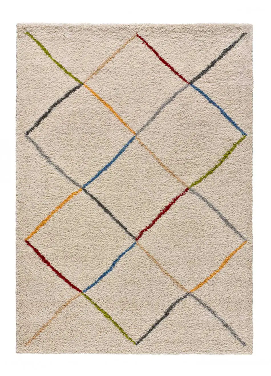 Alfombra shaggy de Estilo escandinavo Kasbah 8600 Blanco | Atticgo