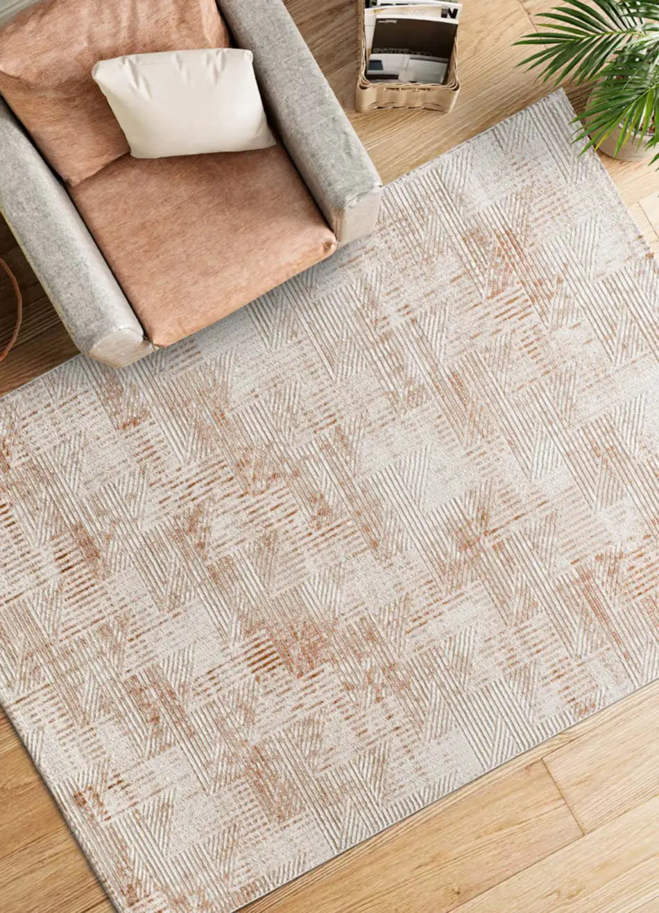 Alfombra salón geométrica con relieve Keops 4448 Caldera Atticgo