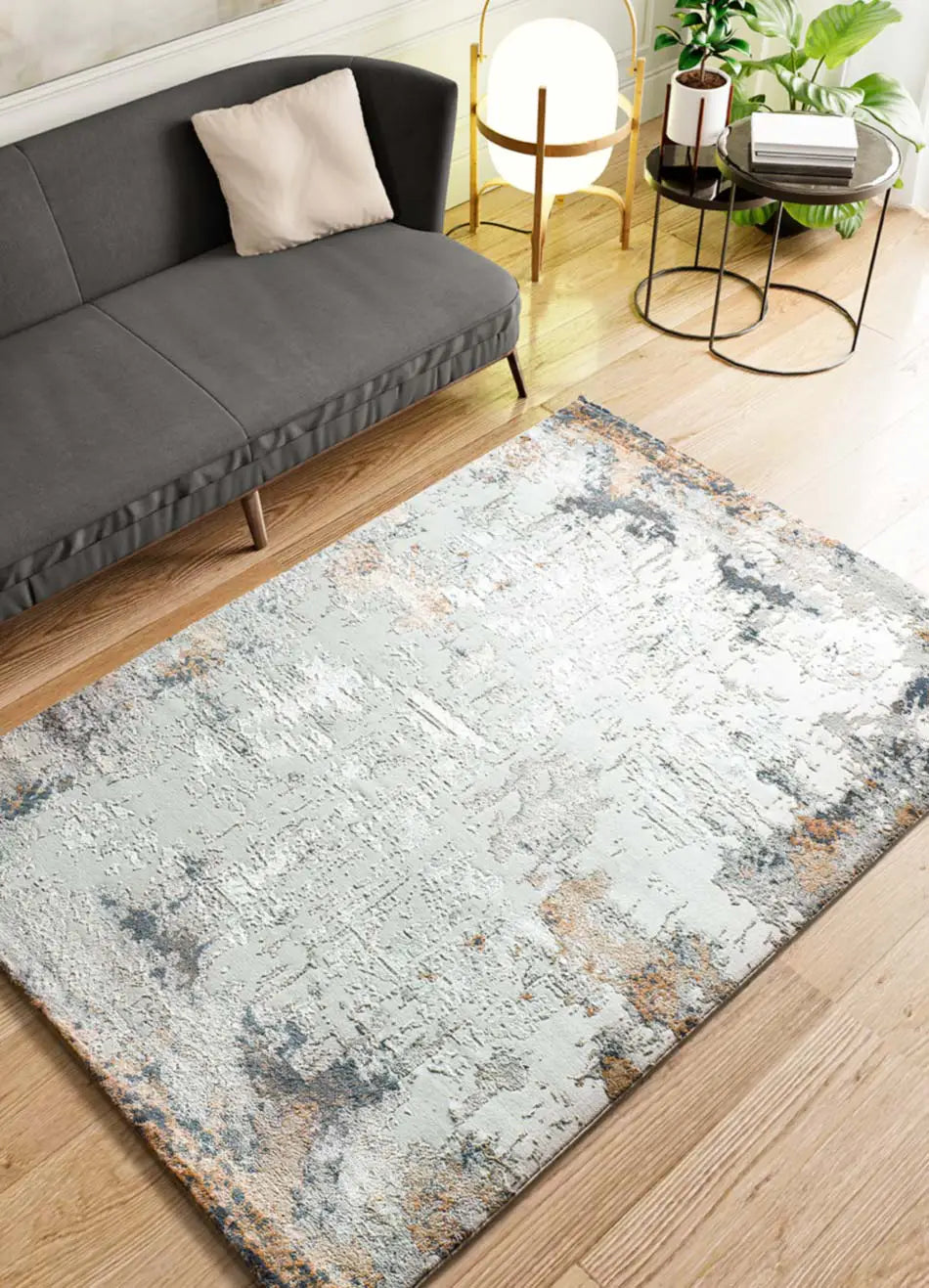 Alfombra abstracta salón con relieve Keops 6418 Multicolor Atticgo