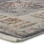 Alfombra esquina vintage con flecos Keshan Gris 52013 Atticgo