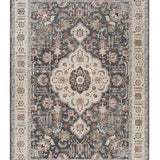 Alfombra vintage con flecos Keshan Gris 52013 Atticgo