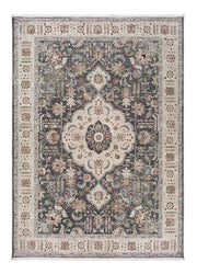 Alfombra vintage con flecos Keshan Gris 52013 Atticgo