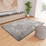 Atticgo Alfombra shaggy efecto mármol Kivet 9055 Gris ambiente salón