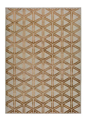 Alfombra de lana diseño geométrico en color cobre | Atticgo