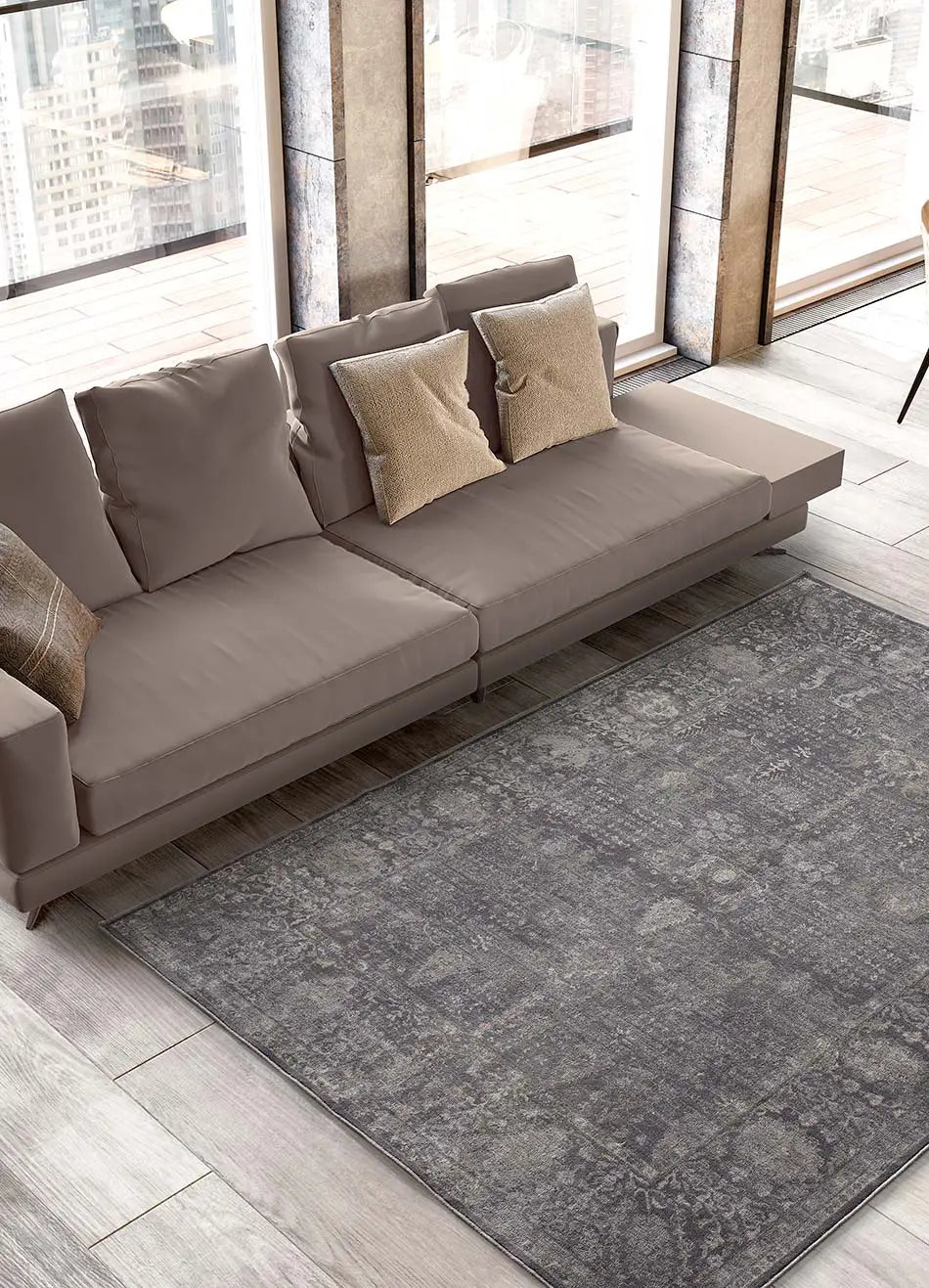 Alfombra salón vintage Lara 967 Gris Atticgo